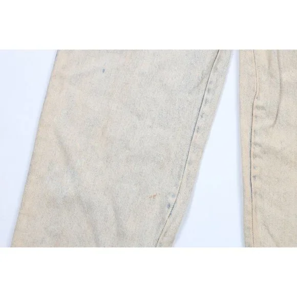 NOS Vtg 90s Streetwear Mens 31x34 Stonewashed Rainbow Baggy Fit Flip Cuff Jeans